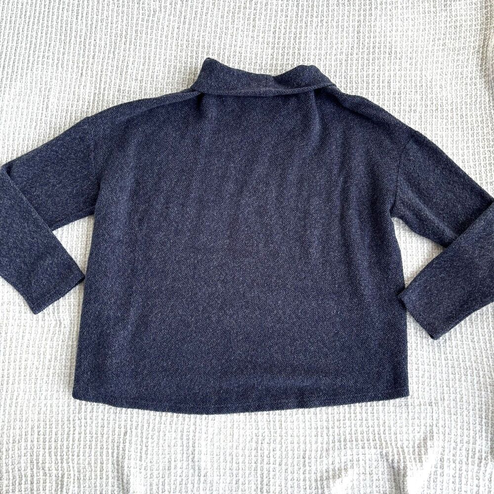 Banana Republic Cotton Navy Blue Funnel Neck‎ Boxy Crop Sweater Pullover XL